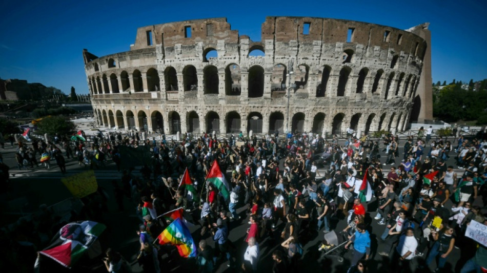 Italie: mar&eacute;e humaine &agrave; Rome en soutien aux Palestiniens 